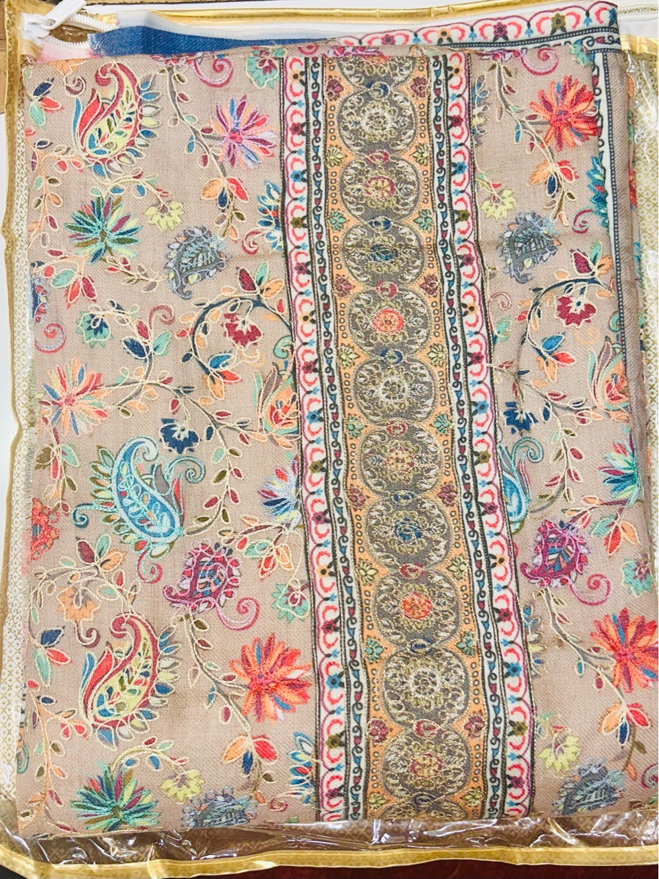 Embroidered Wool Shawl view 2