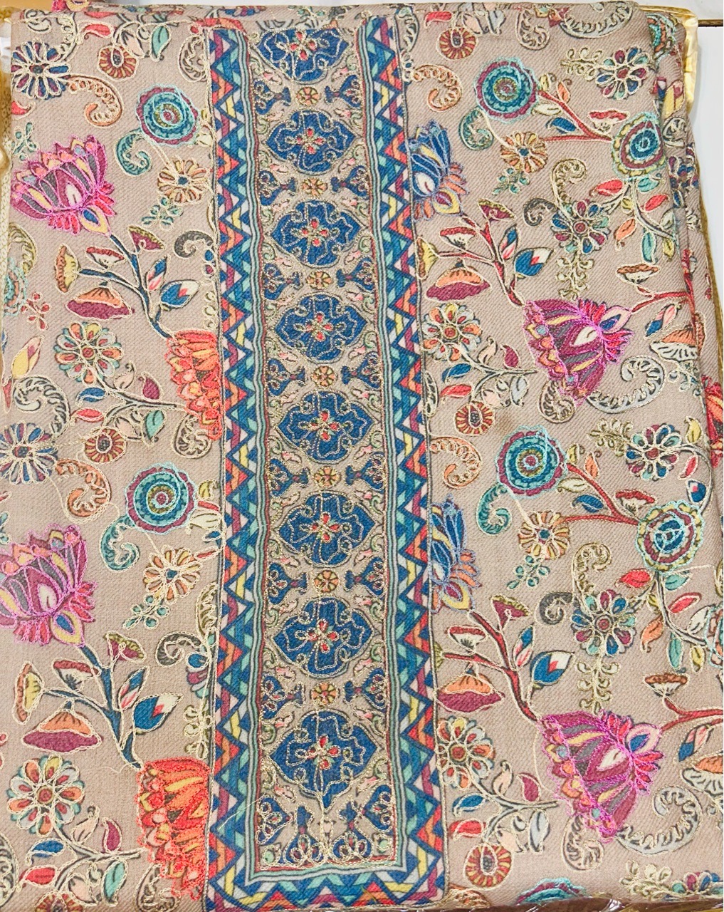 Embroidered Wool Shawl view 2
