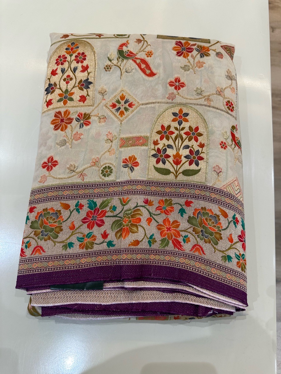 Embroidered Silk Saree view 2