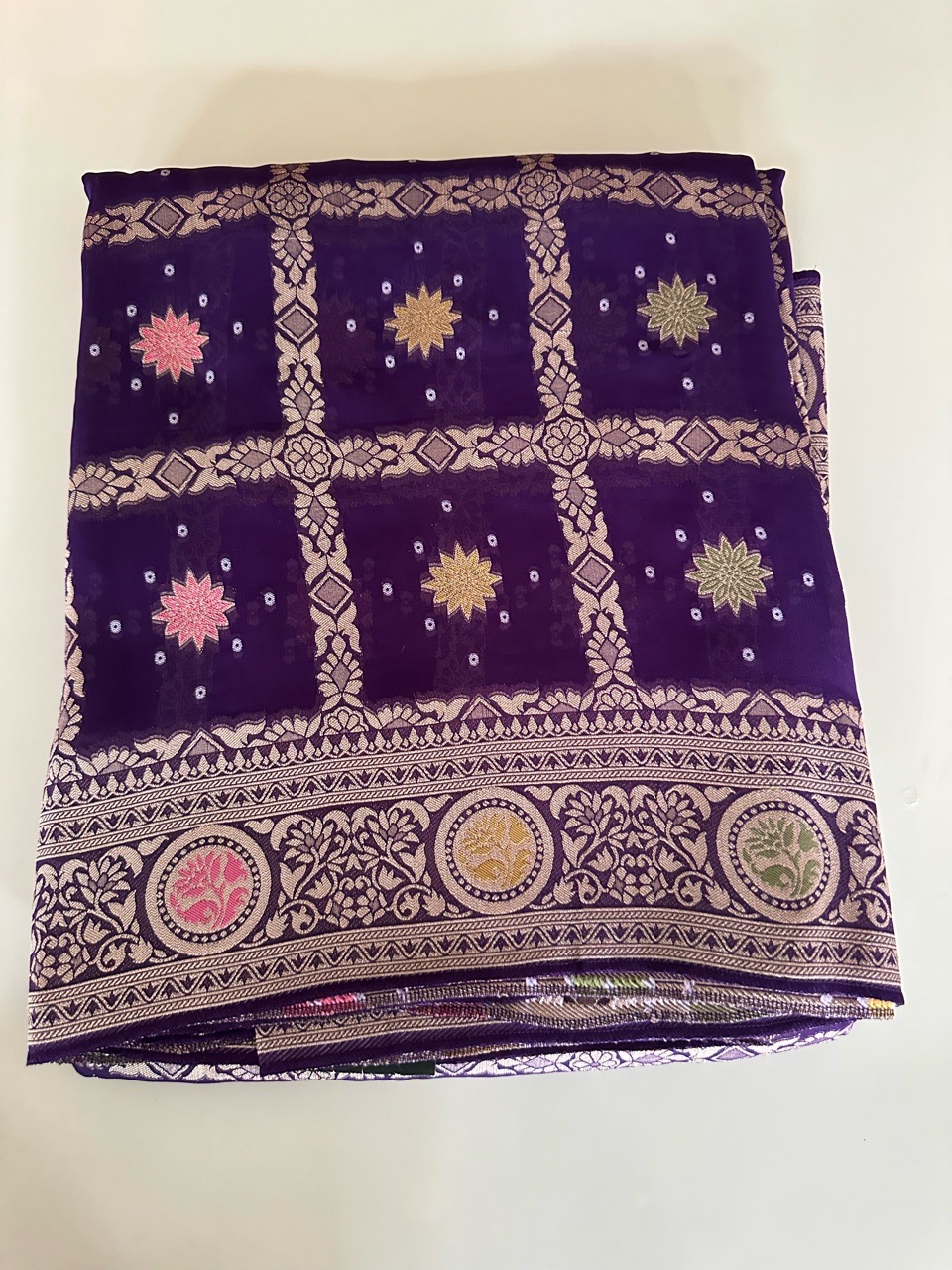 Purple Georgette Saree view 2