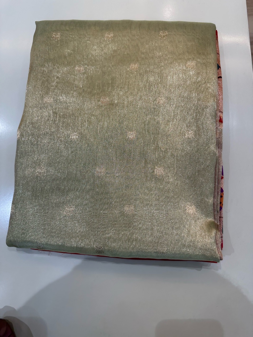 Green Designer Saree view 2