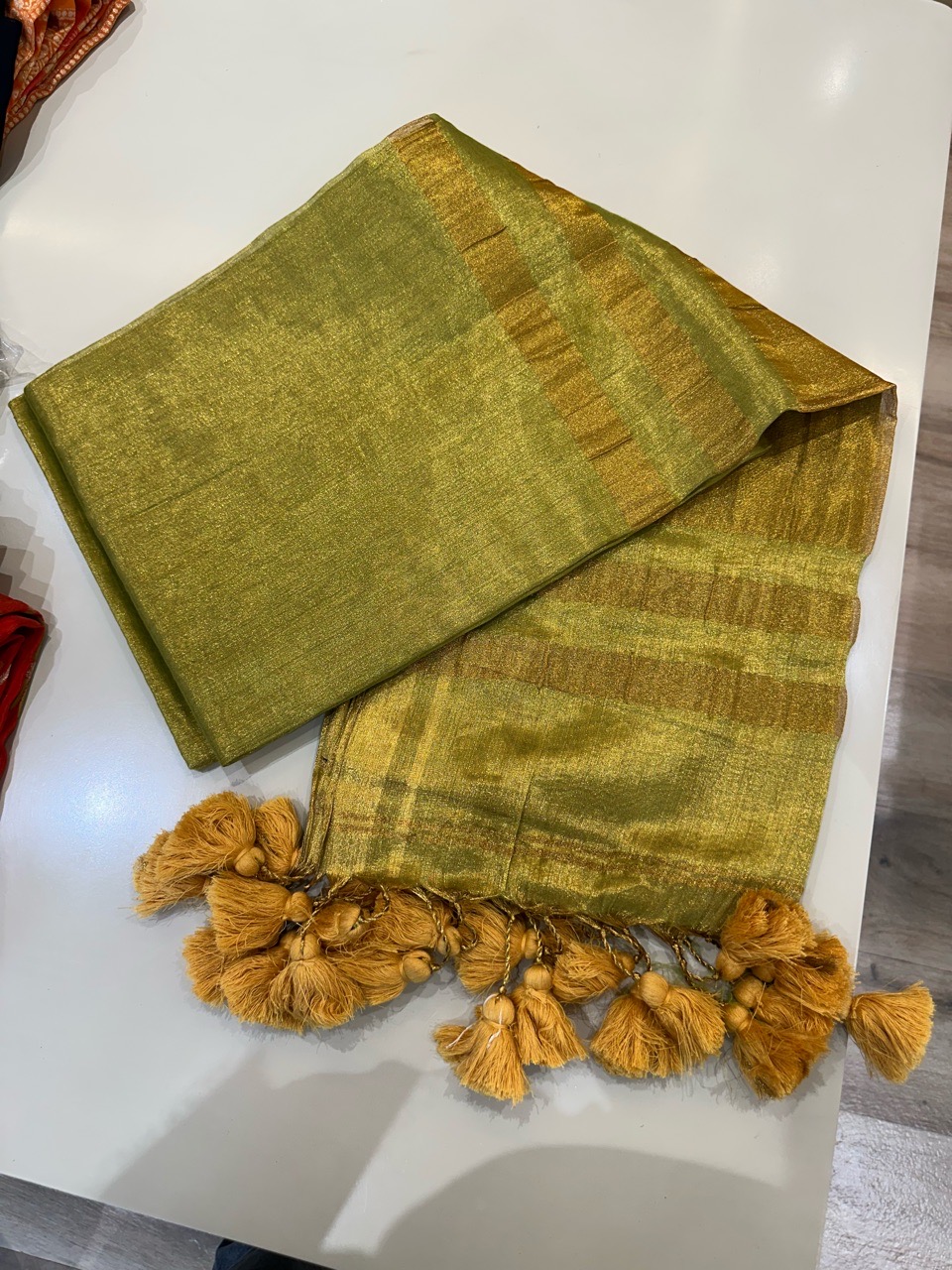 Green Silk Scarf view 2