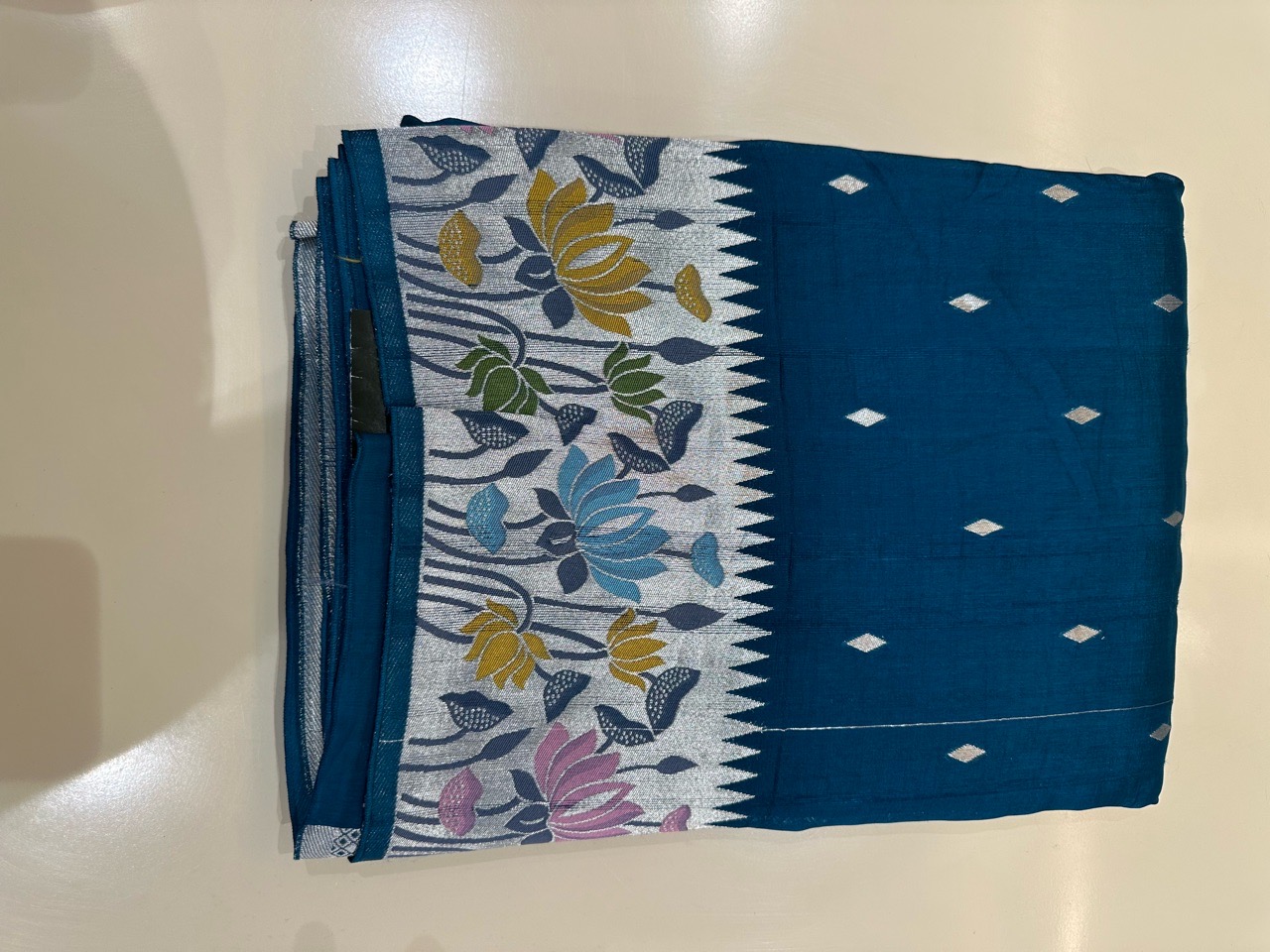 Embroidered Blue Saree view 2