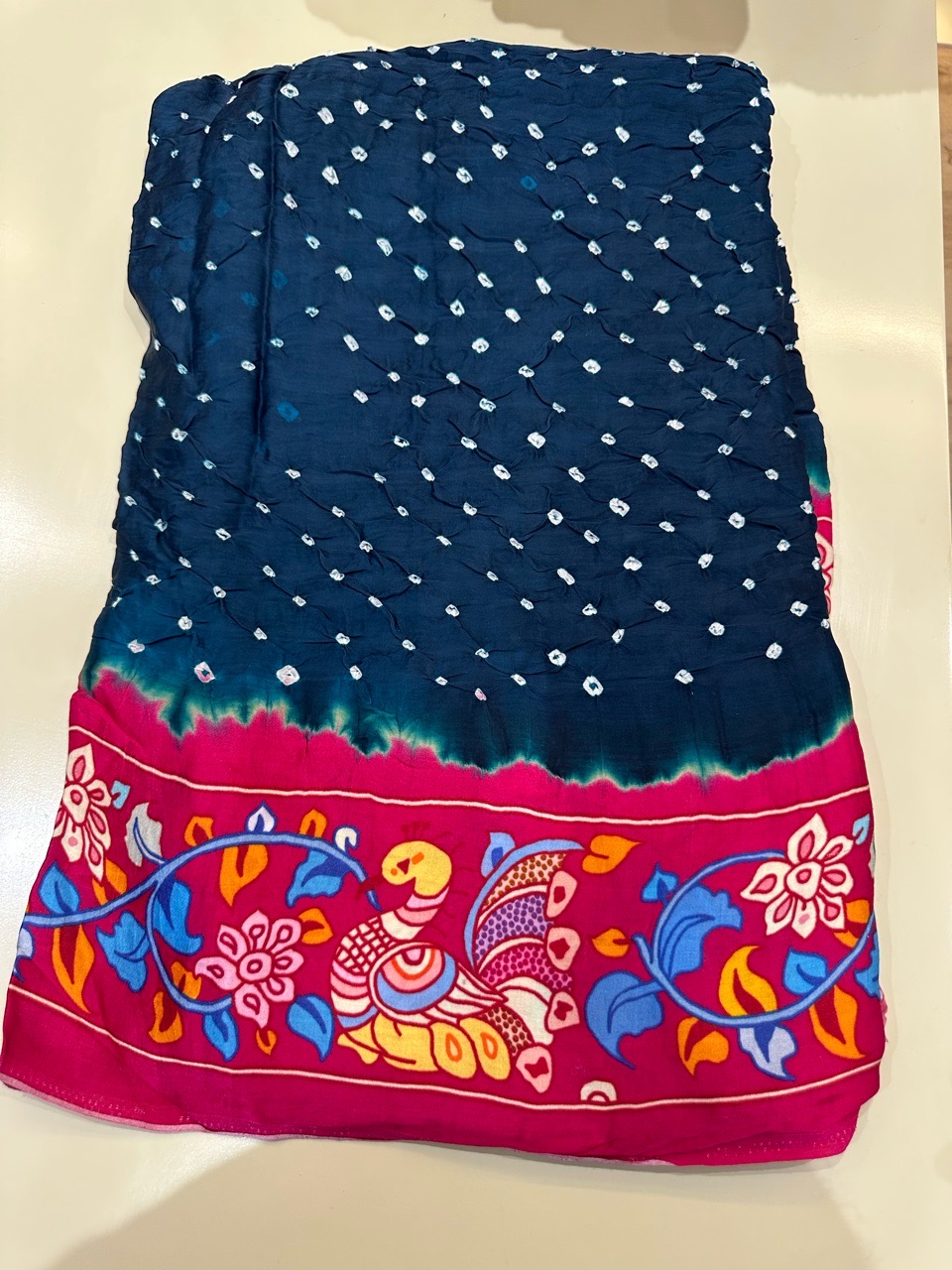 Navy Blue Cotton Dupatta view 2