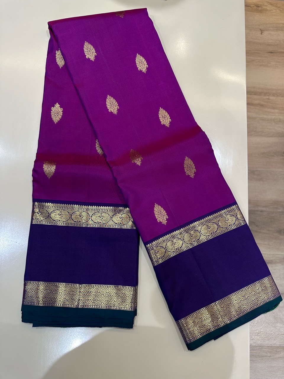 Purple Silk Dupatta view 2