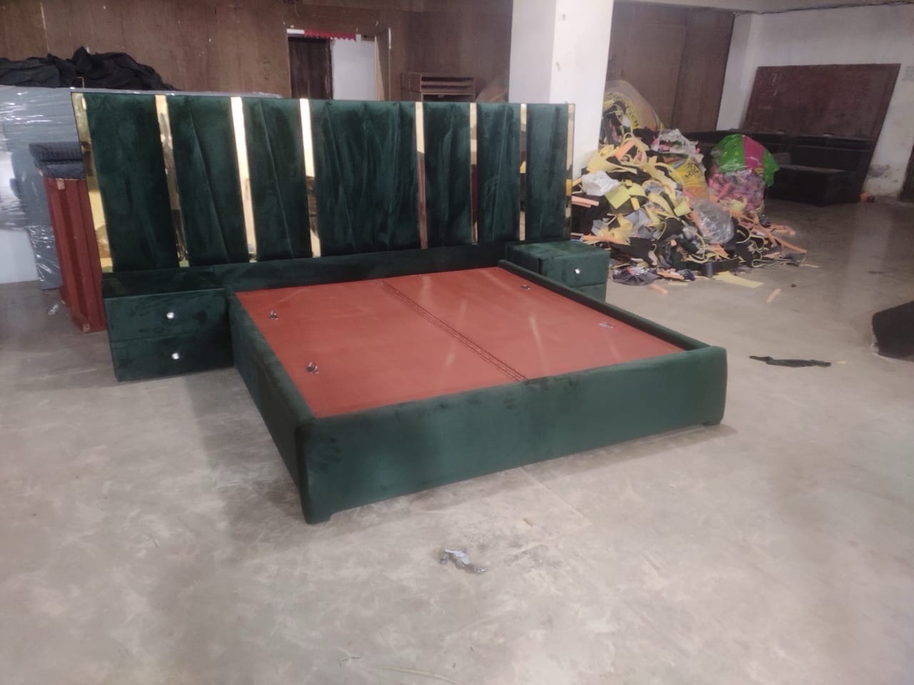 Modern Upholstered Bed with Nightstands view 3