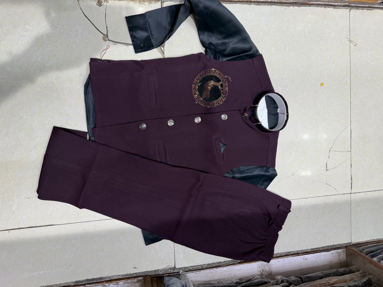 Maroon Ethnic Sherwani Set view 2