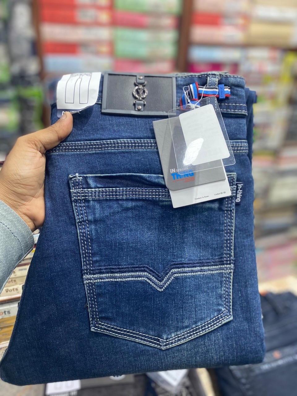 Designer Blue Denim Jeans view 2