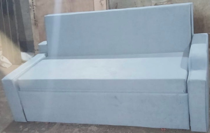 Blue Fabric Sofa Bed view 2